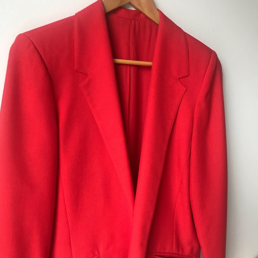 Vintage Open Front Blazer Red Size Small